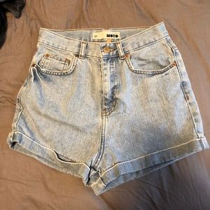 High waisted jean shorts